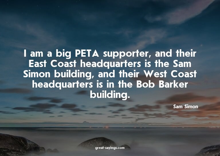 I am a big PETA supporter, and their East Coast headqua