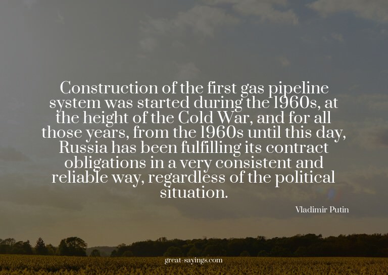 Construction of the first gas pipeline system was start