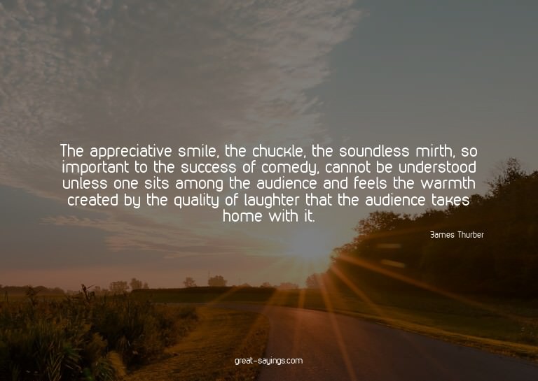 The appreciative smile, the chuckle, the soundless mirt