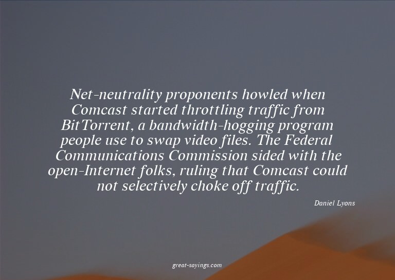 Net-neutrality proponents howled when Comcast started t
