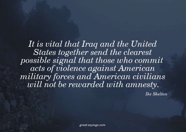 It is vital that Iraq and the United States together se