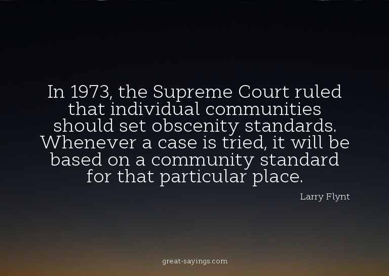 In 1973, the Supreme Court ruled that individual commun