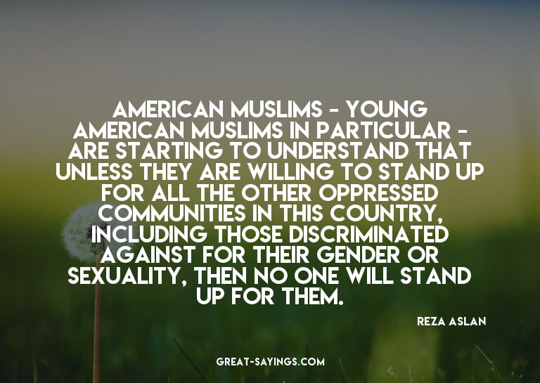 American Muslims - young American Muslims in particular