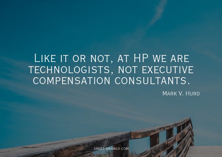 Like it or not, at HP we are technologists, not executi