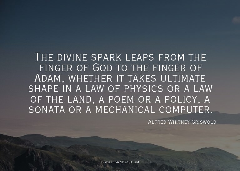 The divine spark leaps from the finger of God to the fi