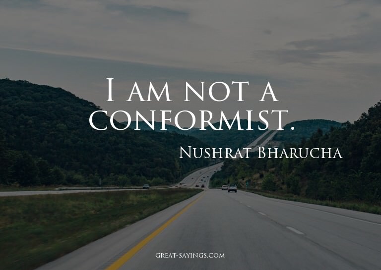 I am not a conformist.

