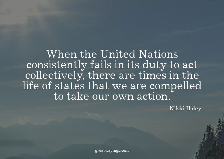 When the United Nations consistently fails in its duty