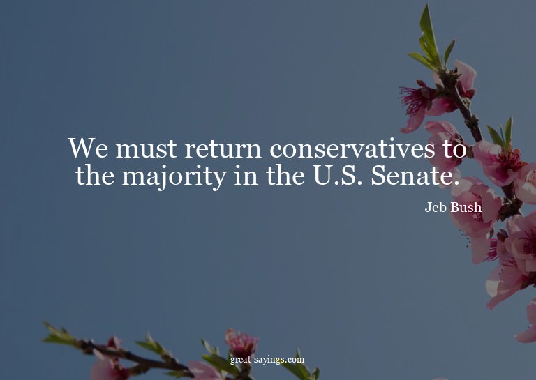 We must return conservatives to the majority in the U.S