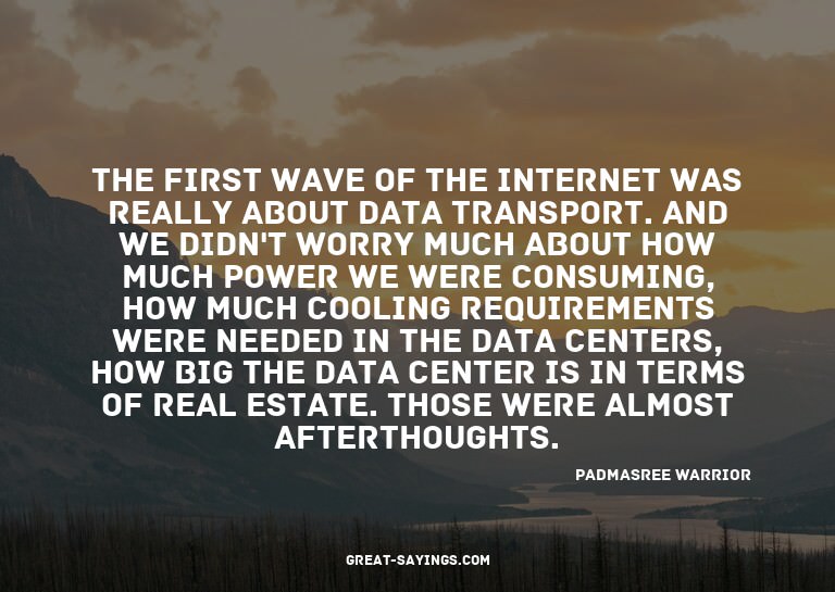 The first wave of the Internet was really about data tr