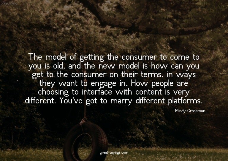 The model of getting the consumer to come to you is old