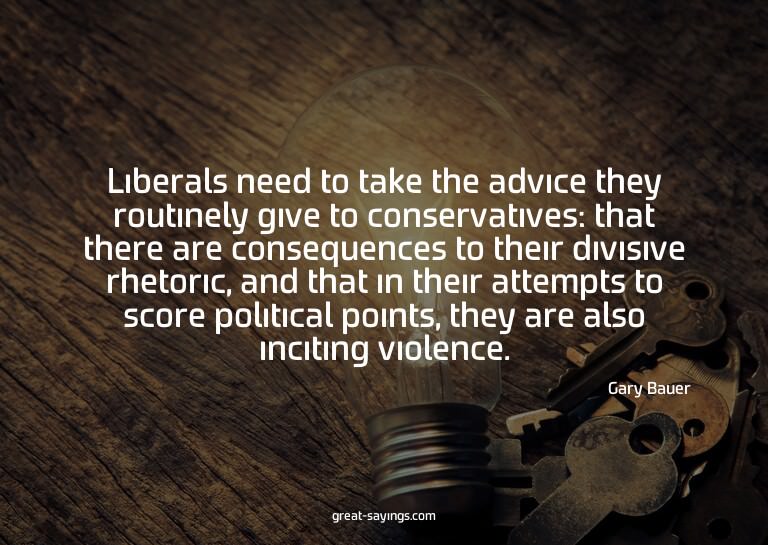 Liberals need to take the advice they routinely give to