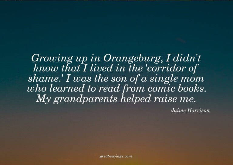 Growing up in Orangeburg, I didn't know that I lived in
