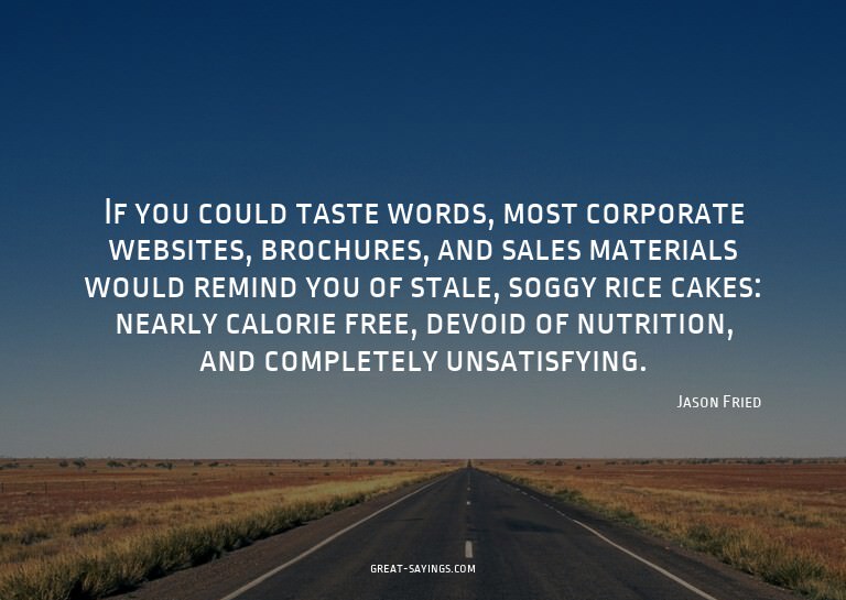 If you could taste words, most corporate websites, broc