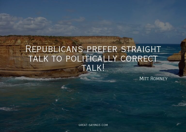 Republicans prefer straight talk to politically correct