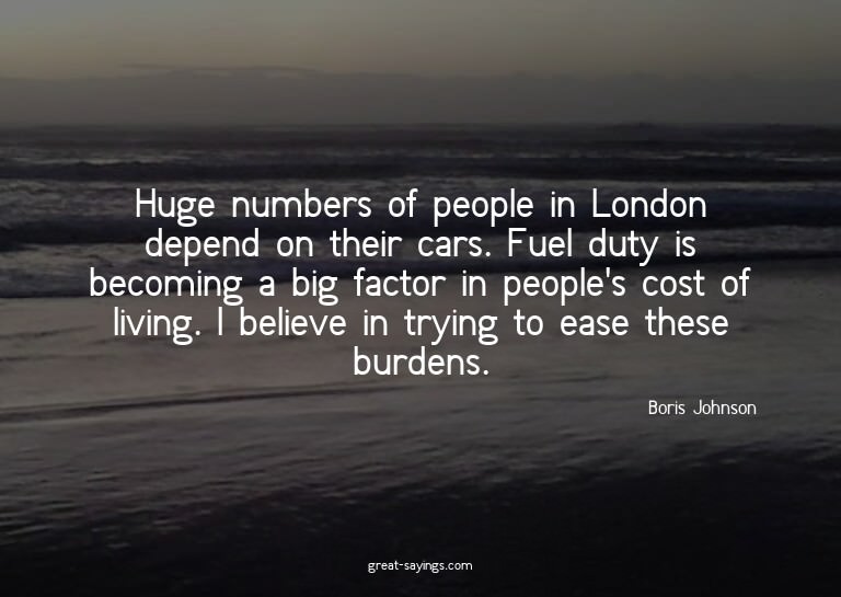 Huge numbers of people in London depend on their cars.