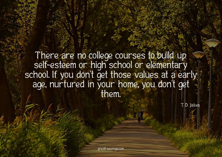 There are no college courses to build up self-esteem or