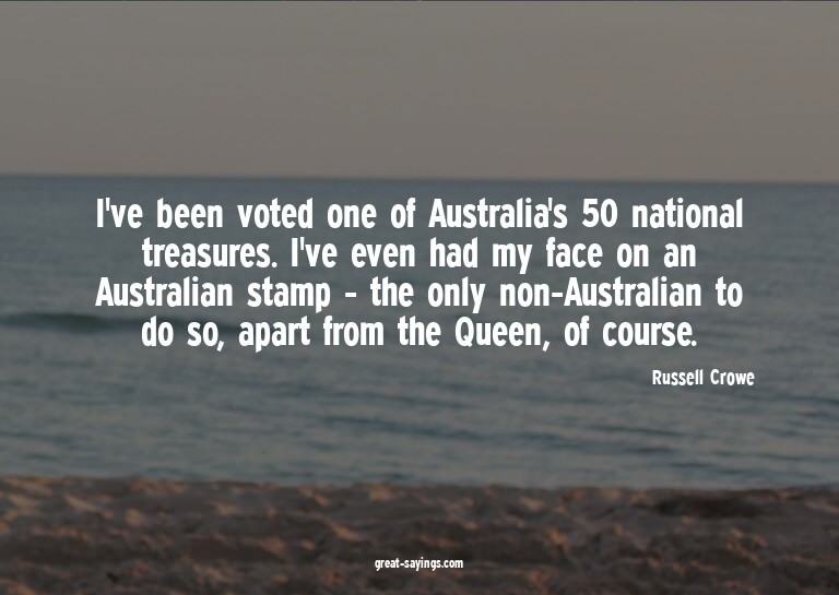 I've been voted one of Australia's 50 national treasure