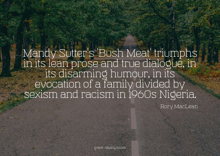 Mandy Sutter's 'Bush Meat' triumphs in its lean prose a