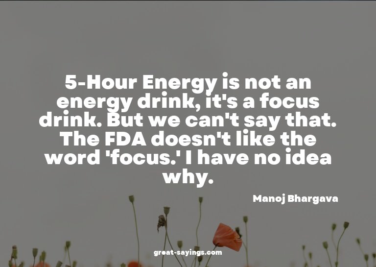 5-Hour Energy is not an energy drink, it's a focus drin