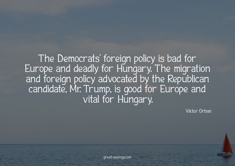 The Democrats' foreign policy is bad for Europe and dea