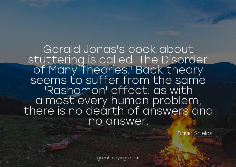 Gerald Jonas's book about stuttering is called 'The Dis