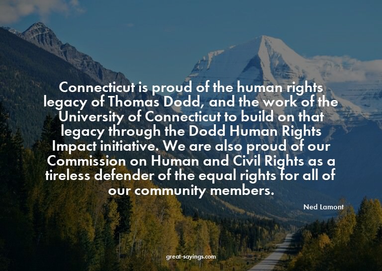 Connecticut is proud of the human rights legacy of Thom