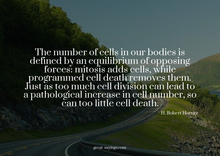 The number of cells in our bodies is defined by an equi