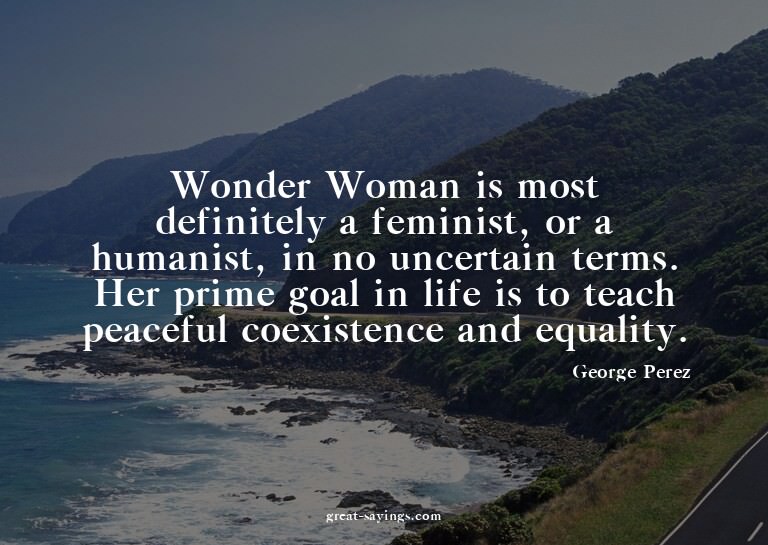 Wonder Woman is most definitely a feminist, or a humani