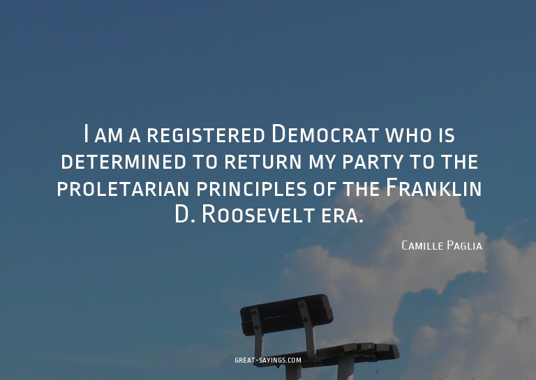 I am a registered Democrat who is determined to return