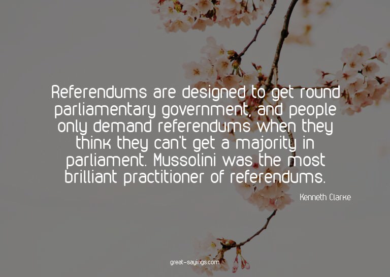 Referendums are designed to get round parliamentary gov