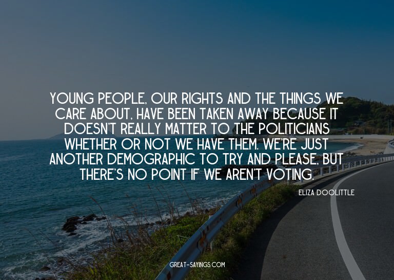 Young people, our rights and the things we care about,