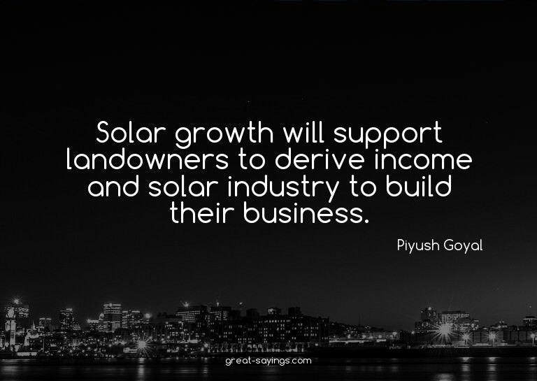 Solar growth will support landowners to derive income a