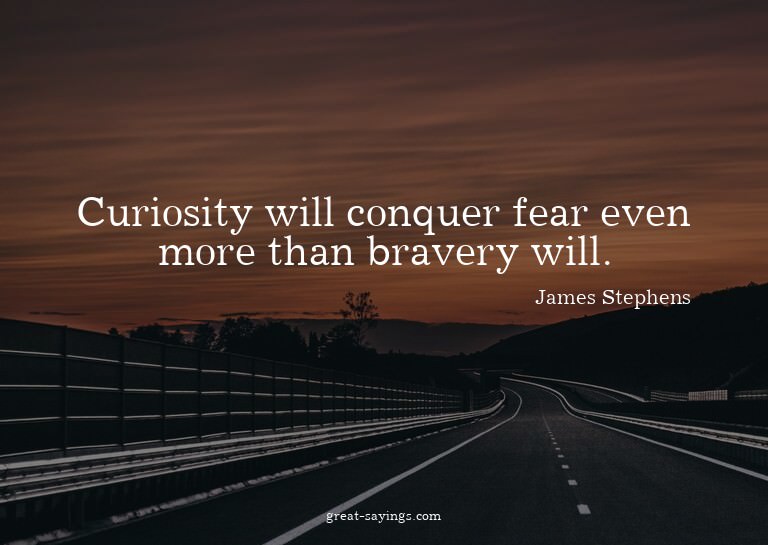 Curiosity will conquer fear even more than bravery will