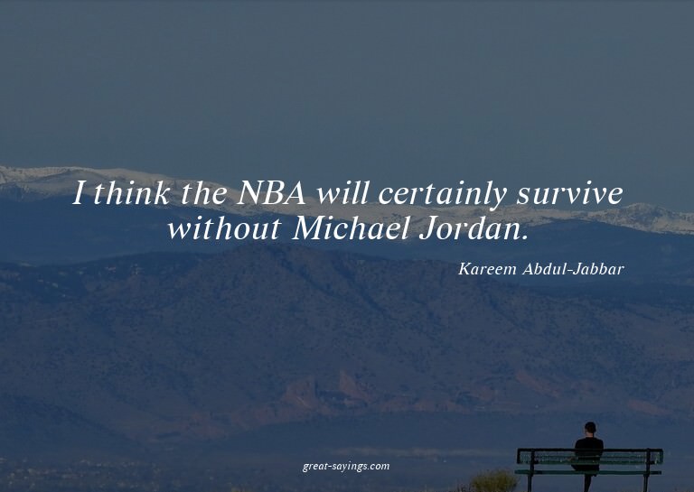 I think the NBA will certainly survive without Michael