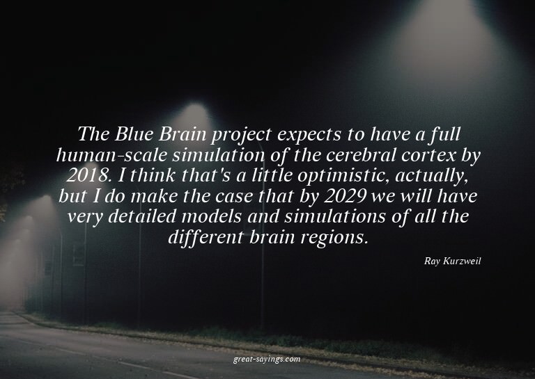The Blue Brain project expects to have a full human-sca