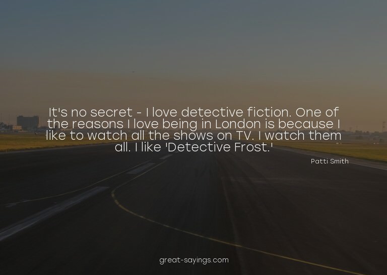 It's no secret - I love detective fiction. One of the r