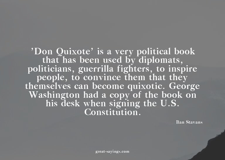 'Don Quixote' is a very political book that has been us