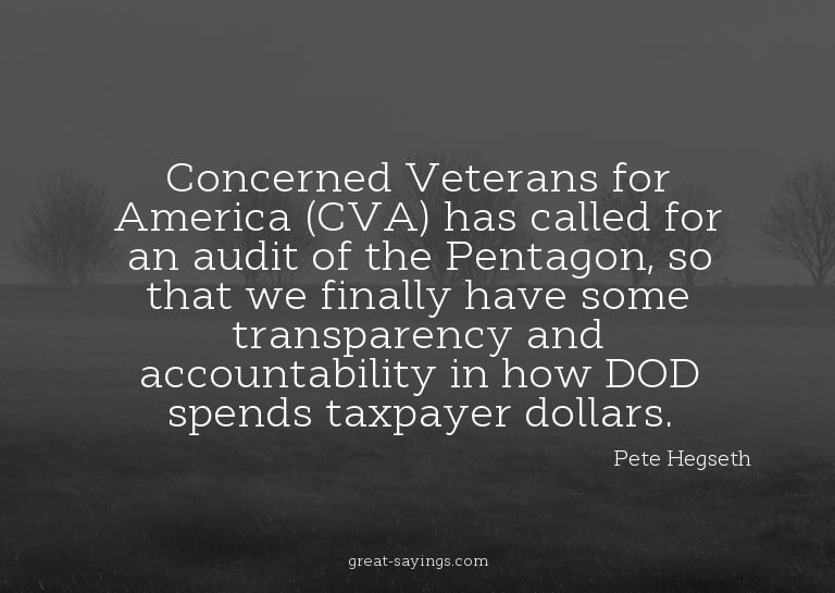 Concerned Veterans for America (CVA) has called for an