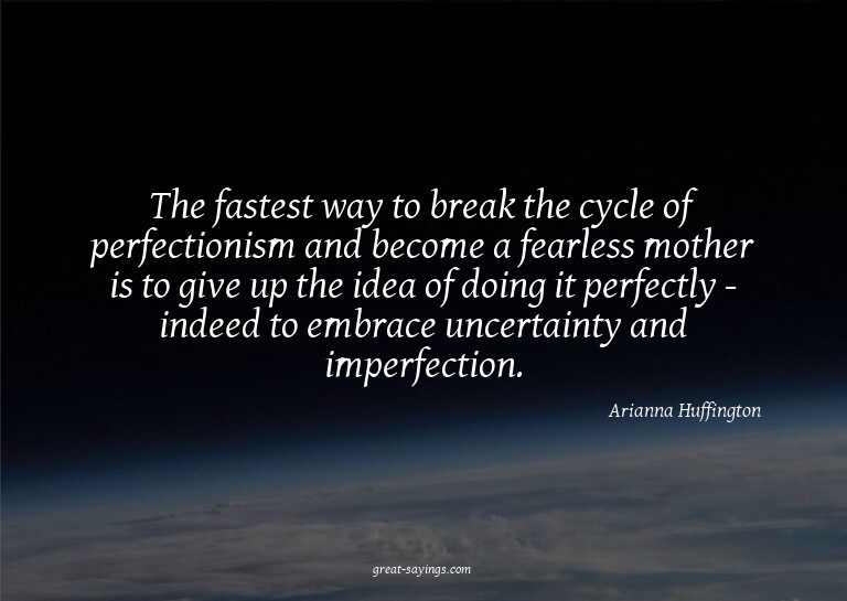 The fastest way to break the cycle of perfectionism and