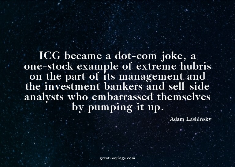 ICG became a dot-com joke, a one-stock example of extre