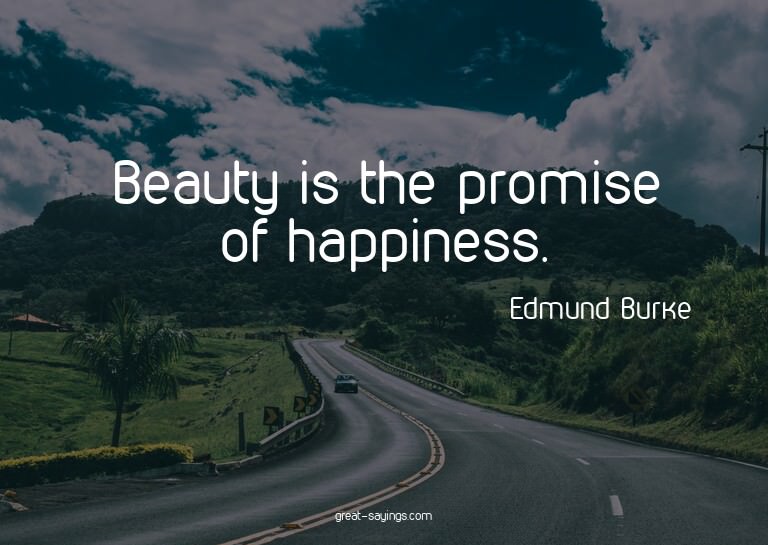 Beauty is the promise of happiness.


