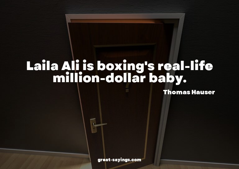 Laila Ali is boxing's real-life million-dollar baby.

