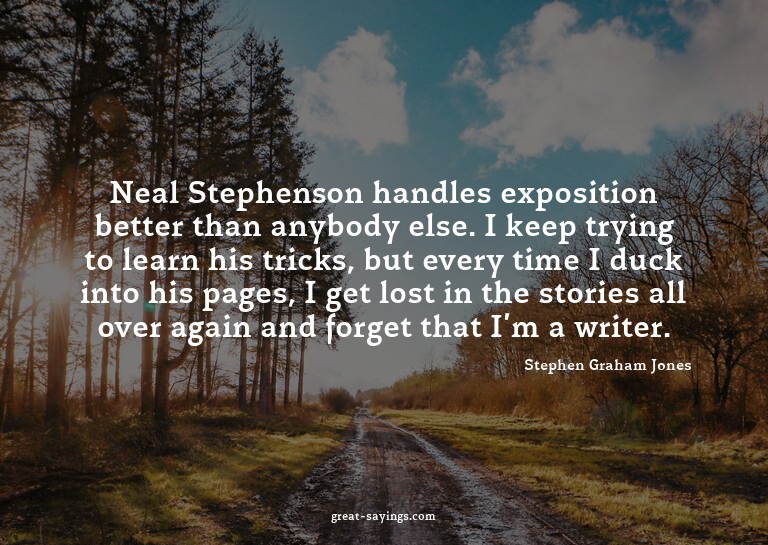Neal Stephenson handles exposition better than anybody