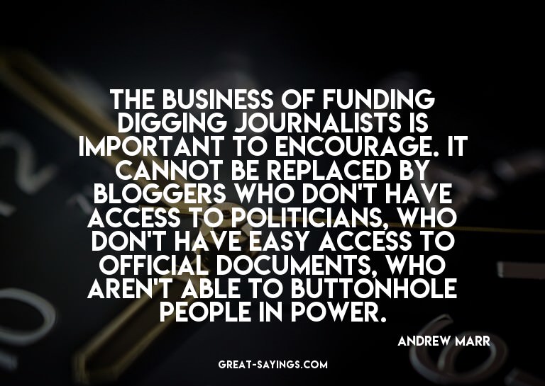 The business of funding digging journalists is importan