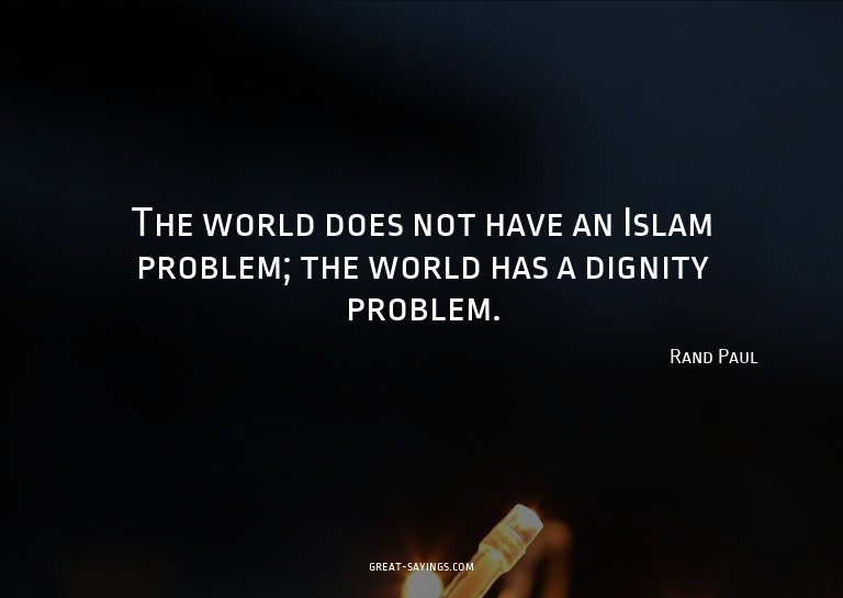 The world does not have an Islam problem; the world has
