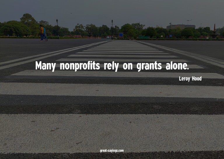 Many nonprofits rely on grants alone.

