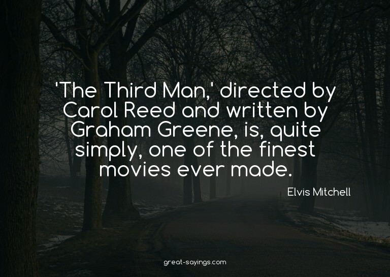 'The Third Man,' directed by Carol Reed and written by