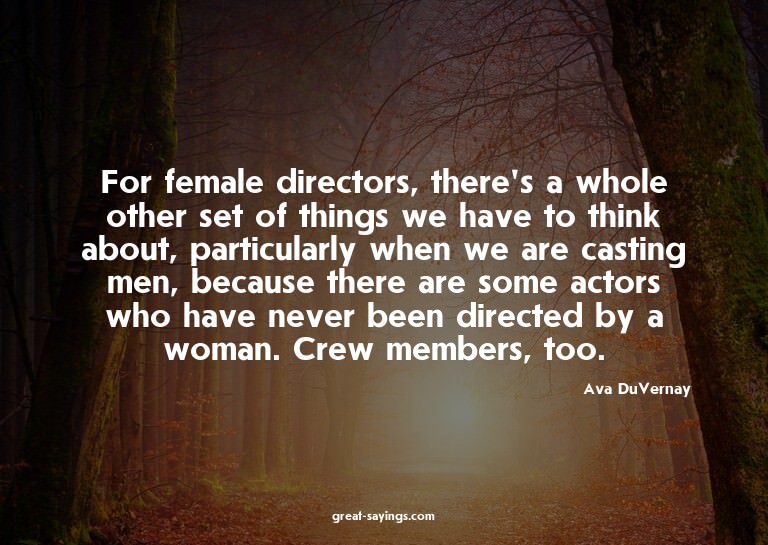 For female directors, there's a whole other set of thin