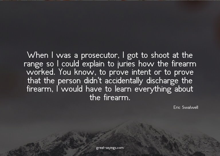 When I was a prosecutor, I got to shoot at the range so
