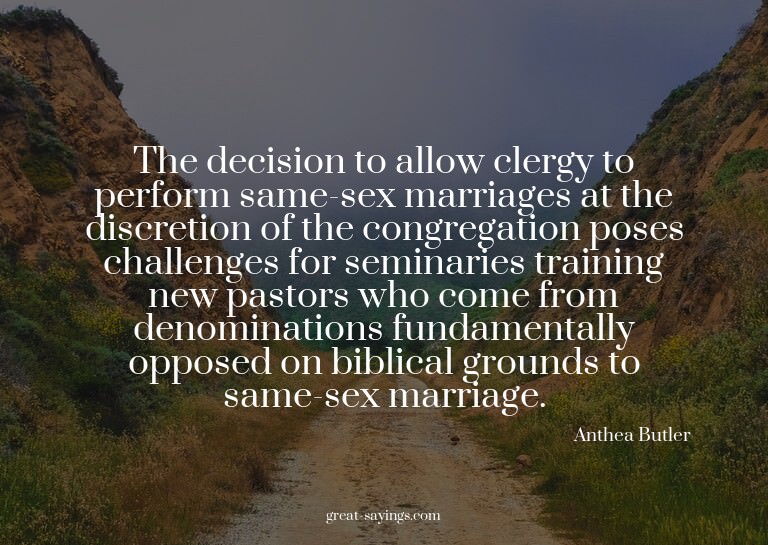 The decision to allow clergy to perform same-sex marria